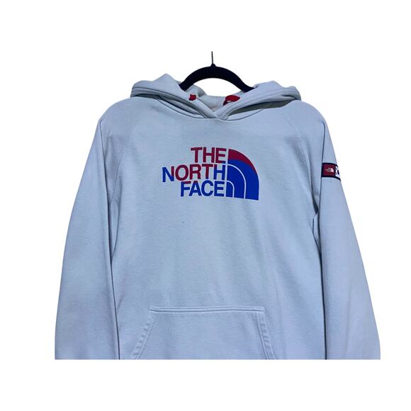 North Face Pullover Sweater Hoodie Women's Size Large Off-White w/Front Pocket - Picture 3 of 7